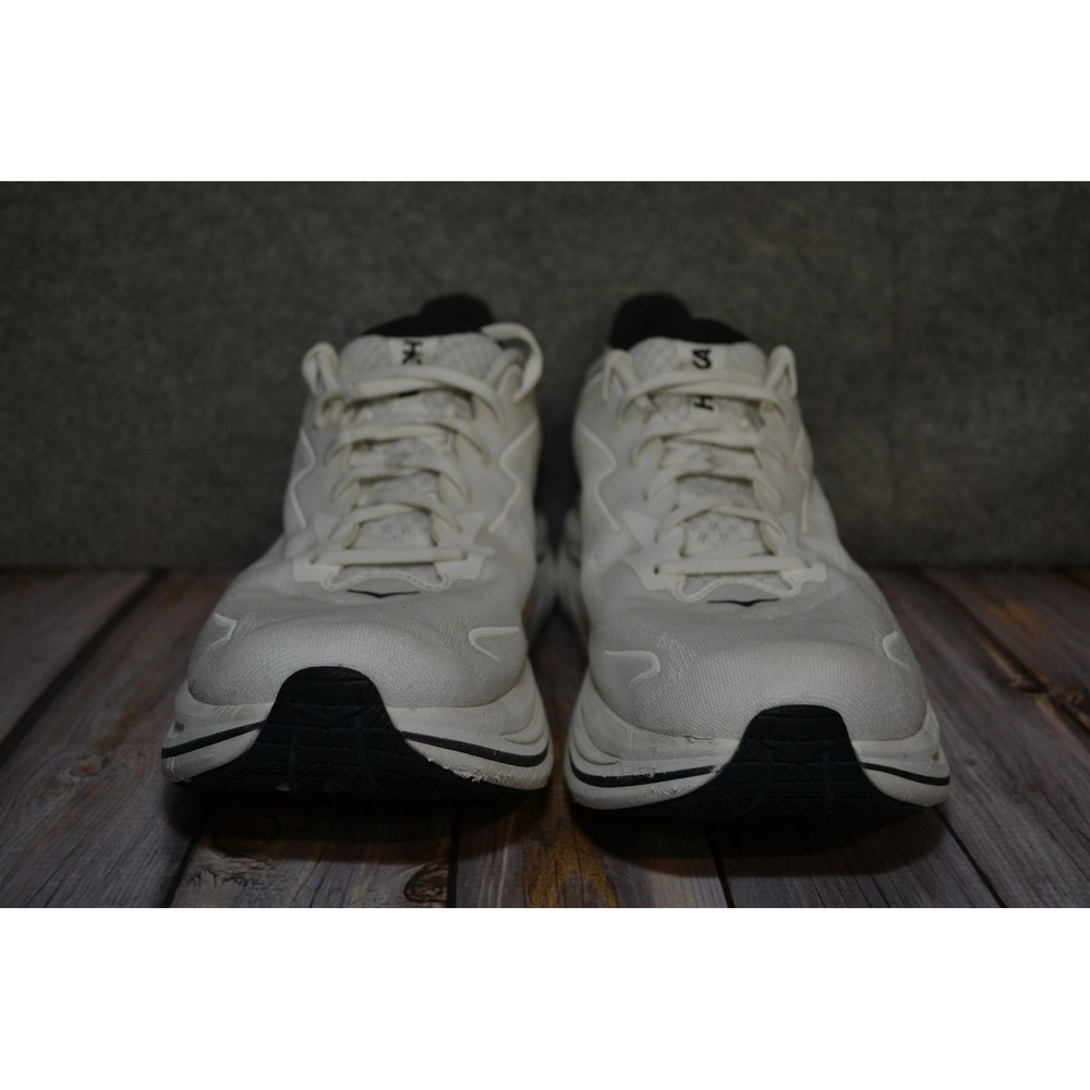 Hoka One One Clifton 10 Shoes Mens 11.5 D White Mesh Running Road GYM Sneakers - Picture 2 of 16